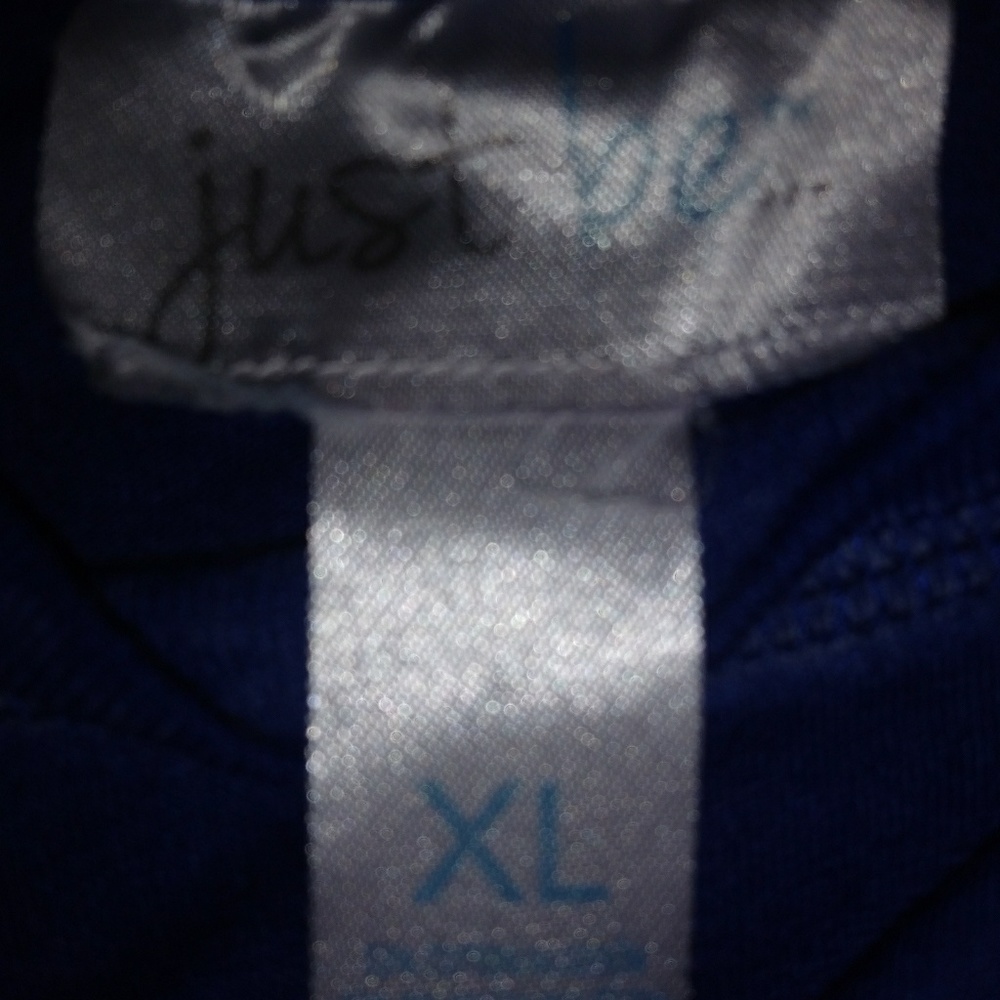Just Be 16 XL Short Sleeved Blue Thin Cling Top Plus - Picture 3 of 3